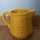 Digoin Sarreguemines barbotine pitcher with wicker decor
