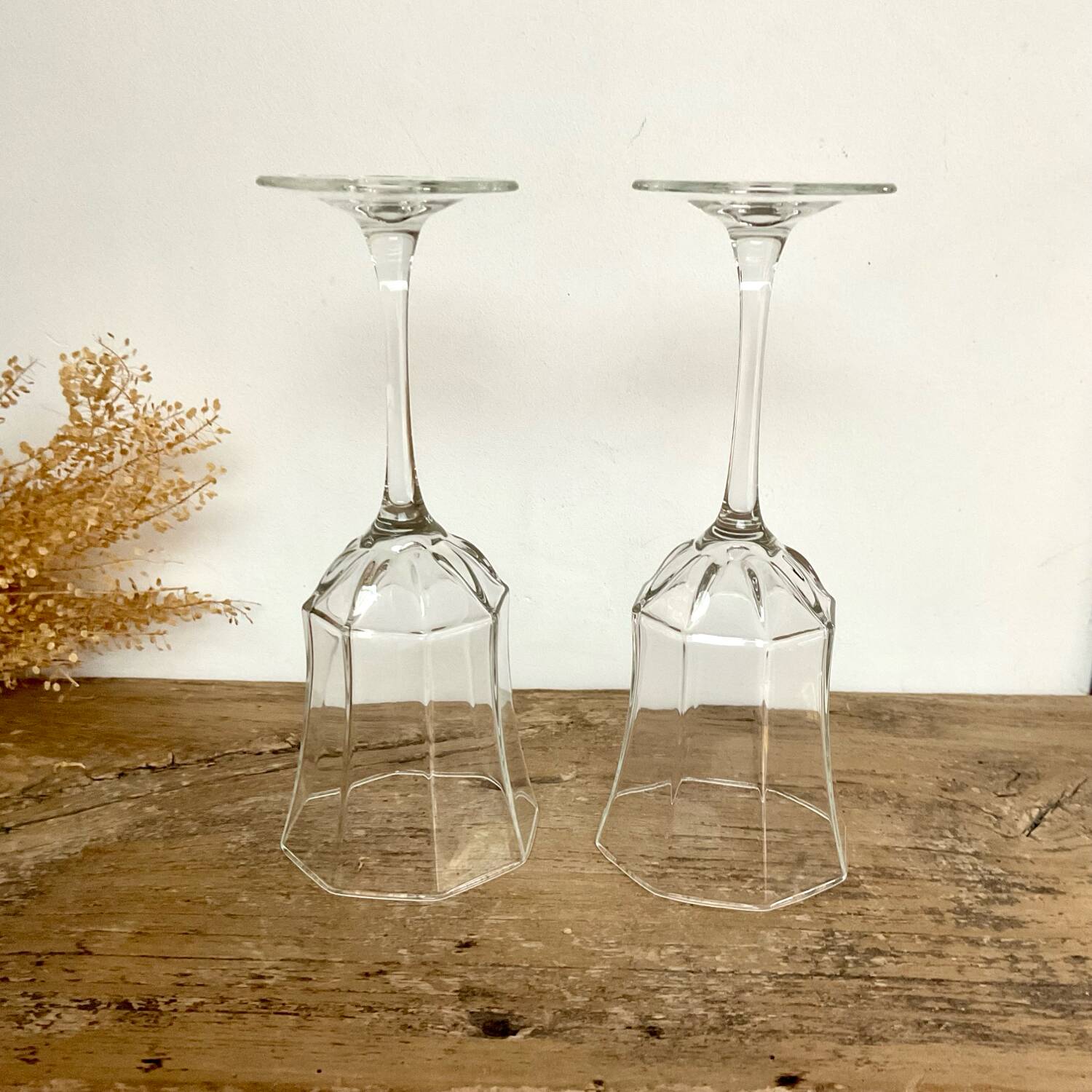 6 "octime" stemmed glasses by Luminarc France