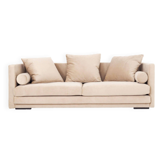 Sofa malmo beige velour, scandinavian design
