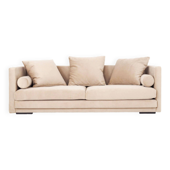 Canapé MALMO velours beige, design scandinave