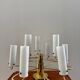 Brass and opaline glass suspension "Hillebrand" 1960