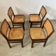 Lot 4 wooden and cane chairs Baumann design symphony model 70s vintage