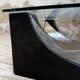 Table basse socle moulé et chrome, années 70