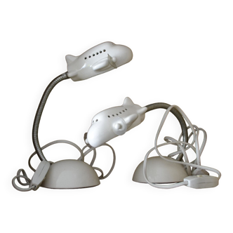 Set of 2 bedside lamp "airplane"