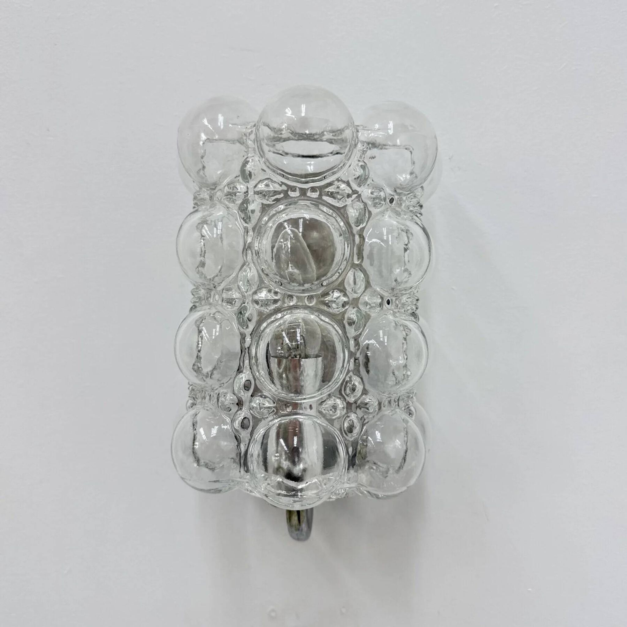 Set of 2 bubble glass wall lamp sconces by Helena Tynell for Limburg, Germany, 1970s