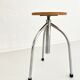 Vintage industrial workshop stool, adjustable tripod, 1960s–70s