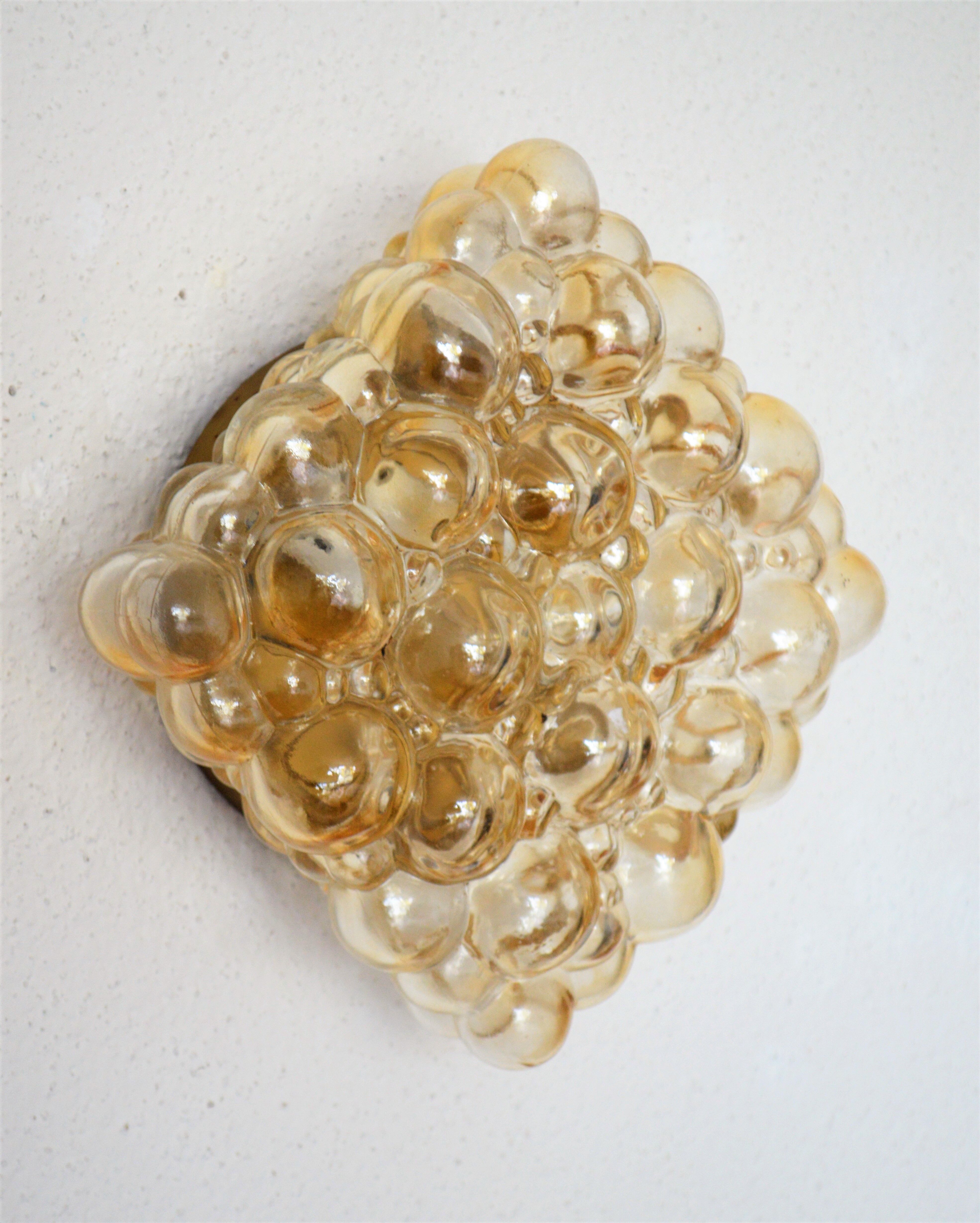 Glass wall lamp by Helena Tynell for Glashütte Limburg vintage design