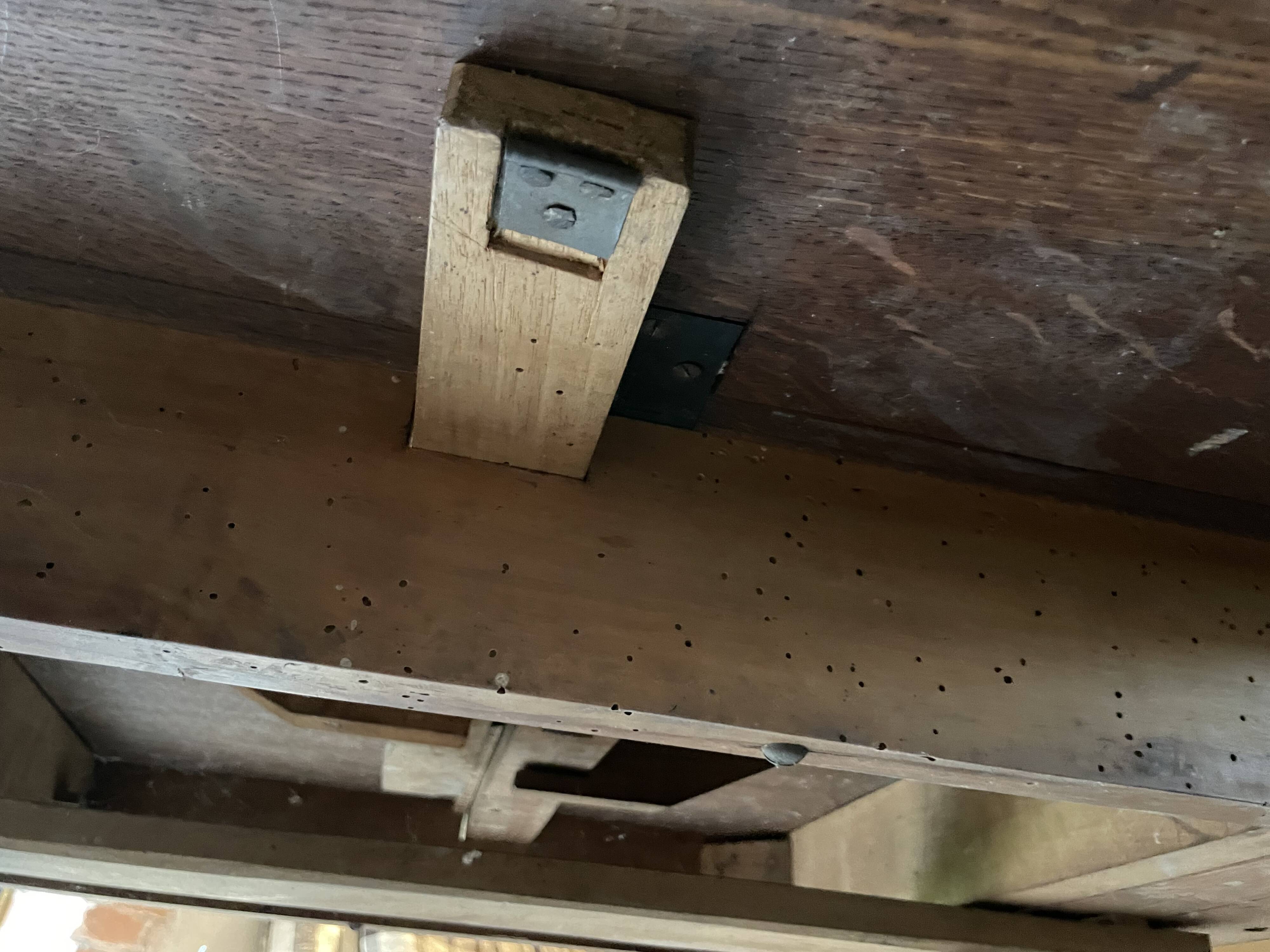 Old wooden table with folding flaps