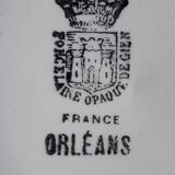 4 hollow plates in opaque porcelain from Gien model Orleans diam 22.5 cm