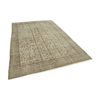 Hand-Knotted Wool Turkish Beige Rug 200 cm x 303 cm - 36586