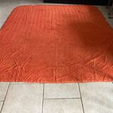 Orange chenille double bed cover