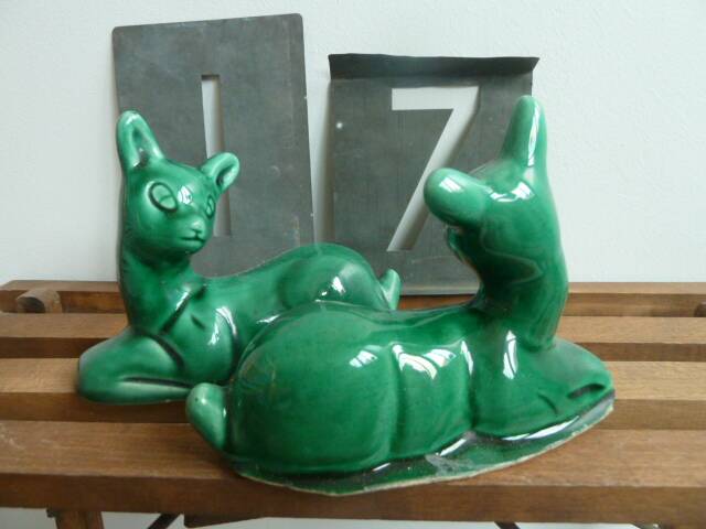 Pair of Art Deco Saint Clement fawns