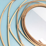 Miroir en rotin naturel 60cm