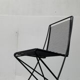 Set of black postmodern Kreuzschwinger chairs by Till Behrens for Schlubach, 1980s.