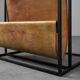 Mid-Century Magazine Holder in Metal, Wood and Leather, Belgium 1960s