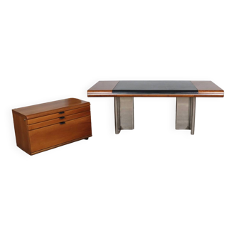 Hans Von Klier For Skipper Executive Desk And Credenza, Italy, 1970s