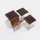Rosewood Brabantia Nesting Tables with Leather Magazine Holder 1970s