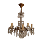 Old chandelier with stamps