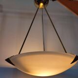 Suspension en verre et laiton design vintage