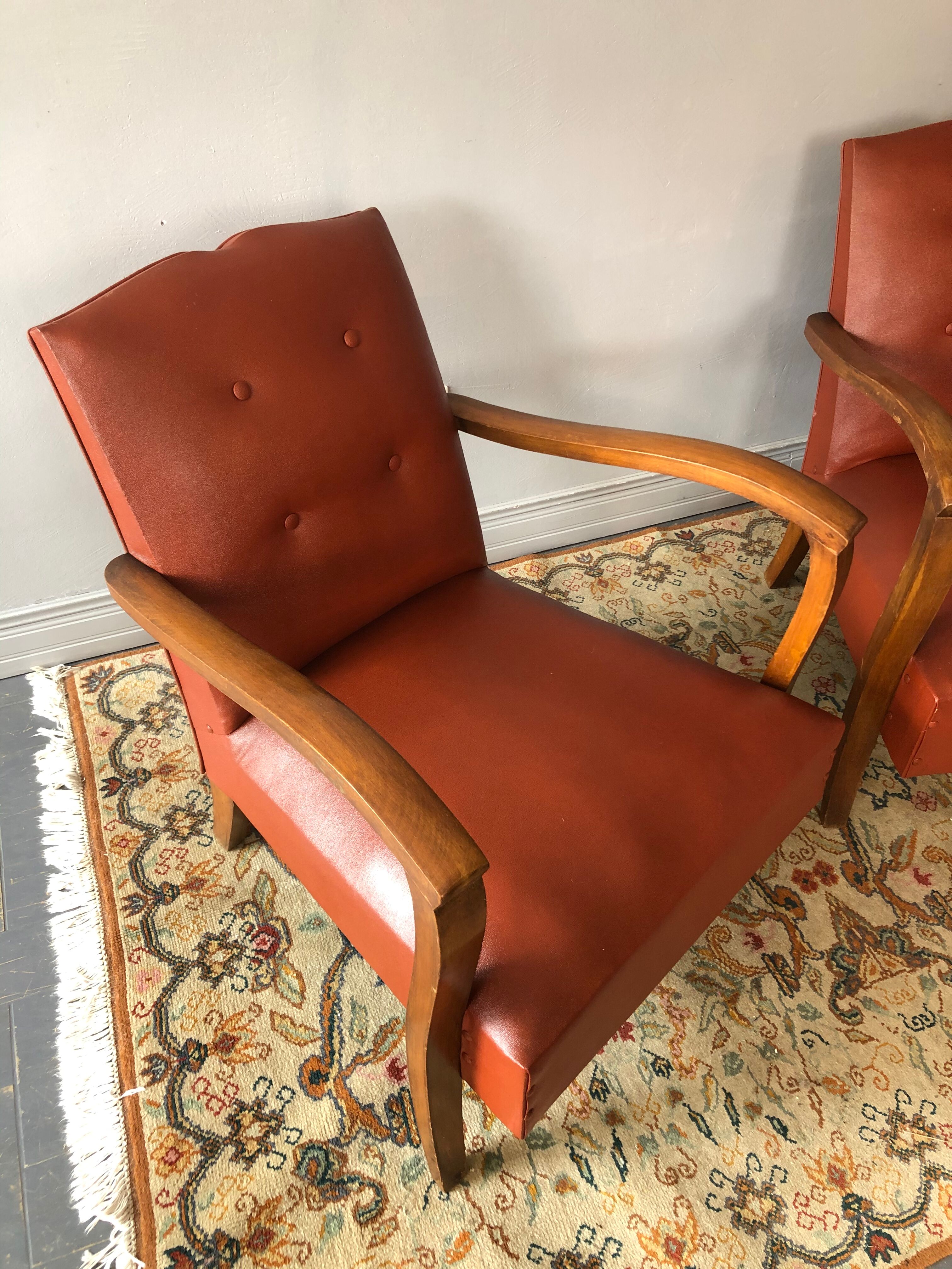 Pair of club armchairs 40s