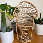 Porte-plante Emmanuelle en rotin vintage