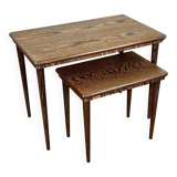 Suite de deux tables d'appoint en palissandre