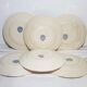 Set of 6 flat earthenware plates from Choisy le Roi model Floreal, iron earth.