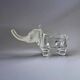 Elephant ashtray in Murano glass and silver piece, Italy, 1970s