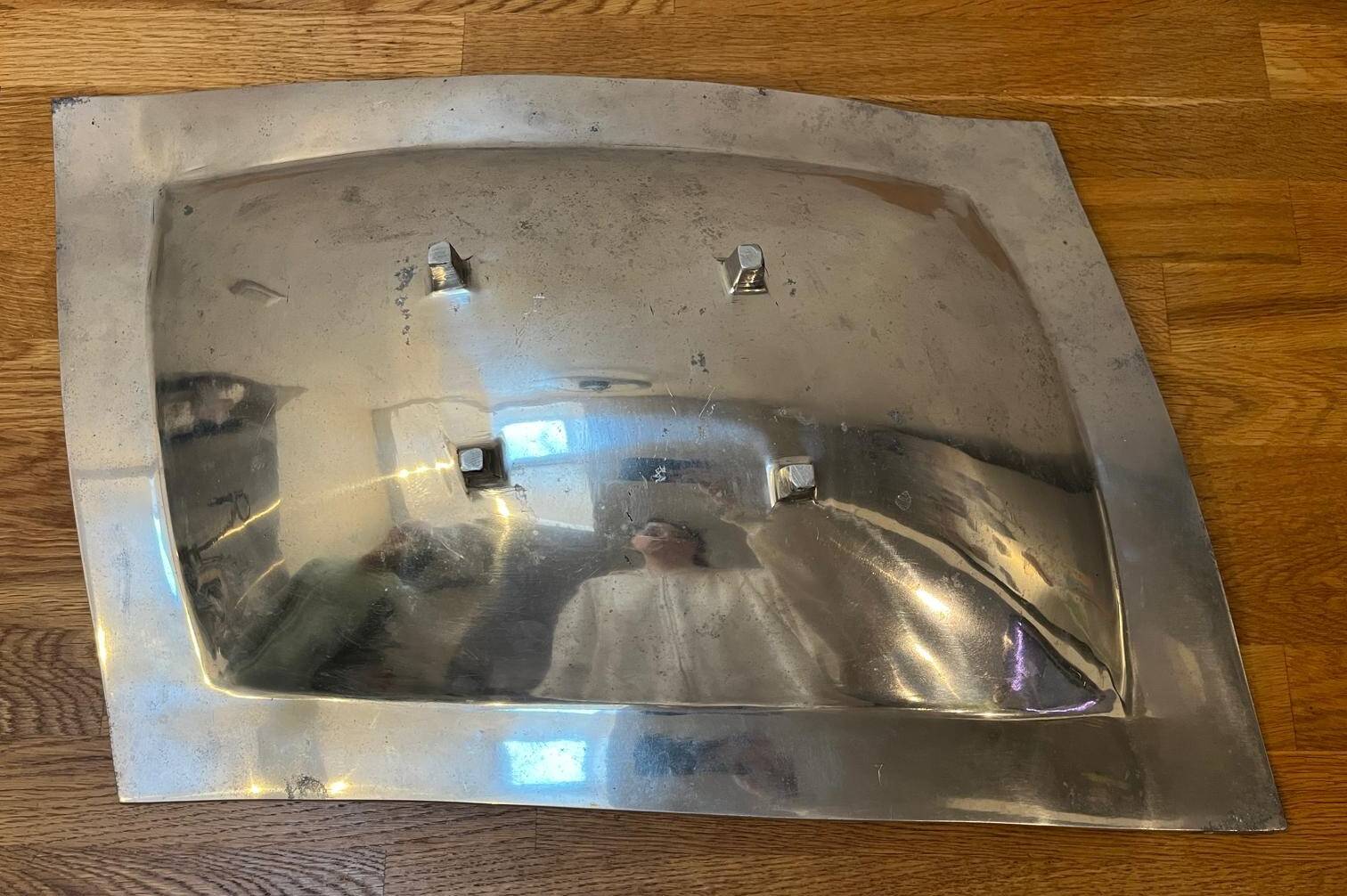 Vintage polished aluminium plate