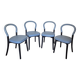 Set of 4 Göteborg chairs by Erik Gunnar Asplund for Cassina, blue leather.