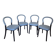 Set of 4 Göteborg chairs by Erik Gunnar Asplund for Cassina, blue leather.