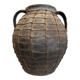 Artisan clay amphora with wire mesh, Romania, circa 1950
