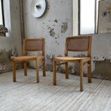 Pair of Baumann chairs beech and cannage