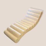 Scandinavian meridian 1980s with metal structure in imitation white leather