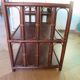 Retro side table - vinyl furniture - rattan and bamboo - 1980s
