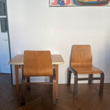 Scandinavian children's desk and two chairs