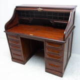 Antique roller blind writing desk 1930s, United Kingdom