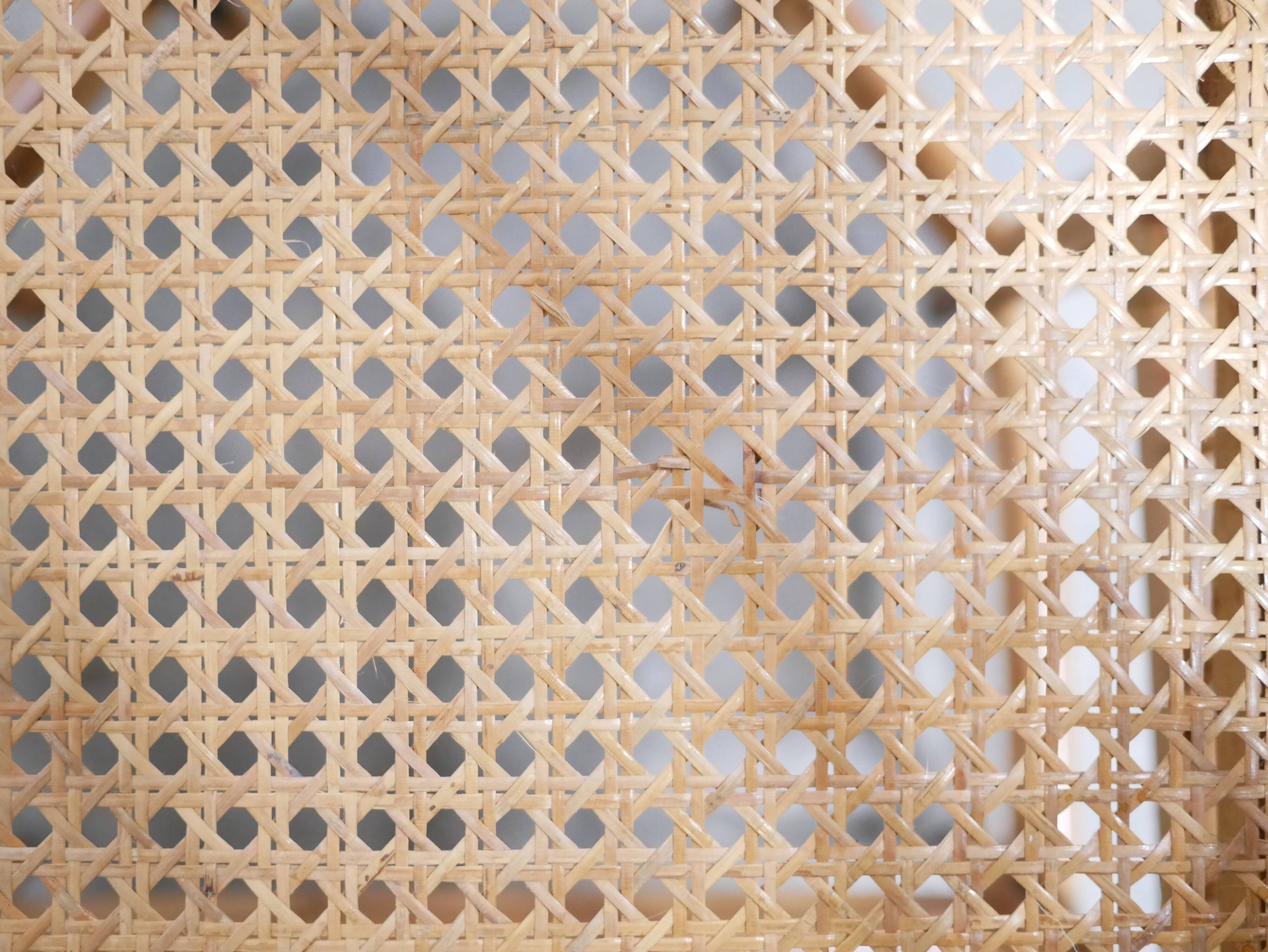 Vintage armchair canned in bamboo