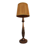 Grande lampe en bois florale sculpté 1960