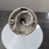 Antique smooth white opaline wall light with brass swan neck porcelain art deco 1930 diameter 25.9cm