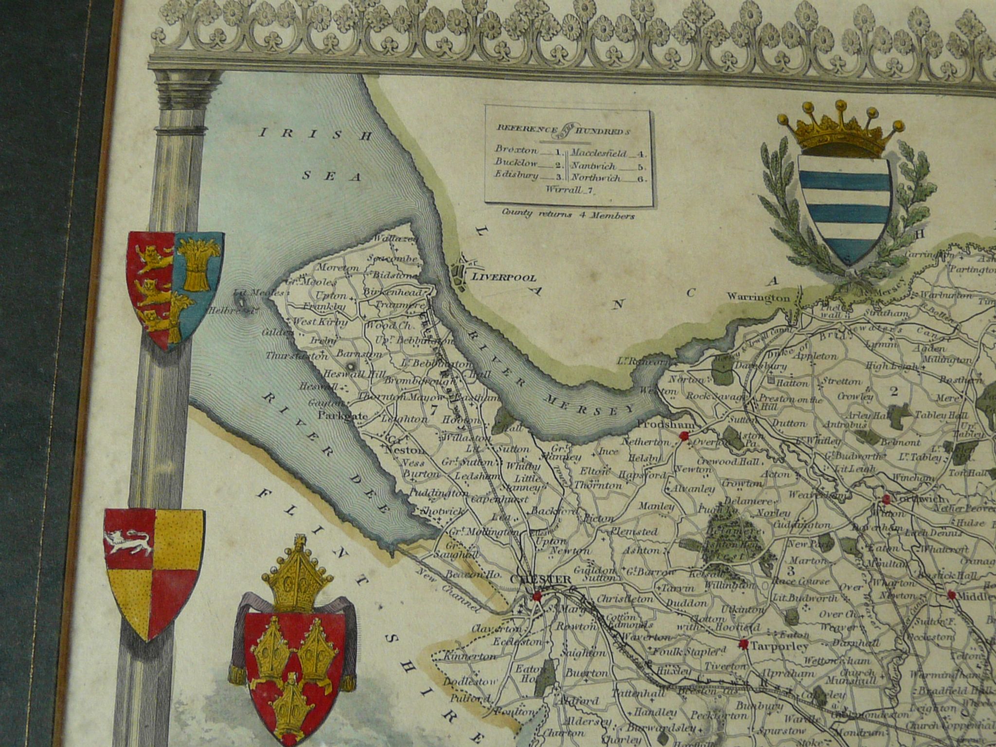 Old English engraving County Cheshire