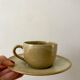 set of 6 stoneware cups and saucers Grès du Village 60s-70s