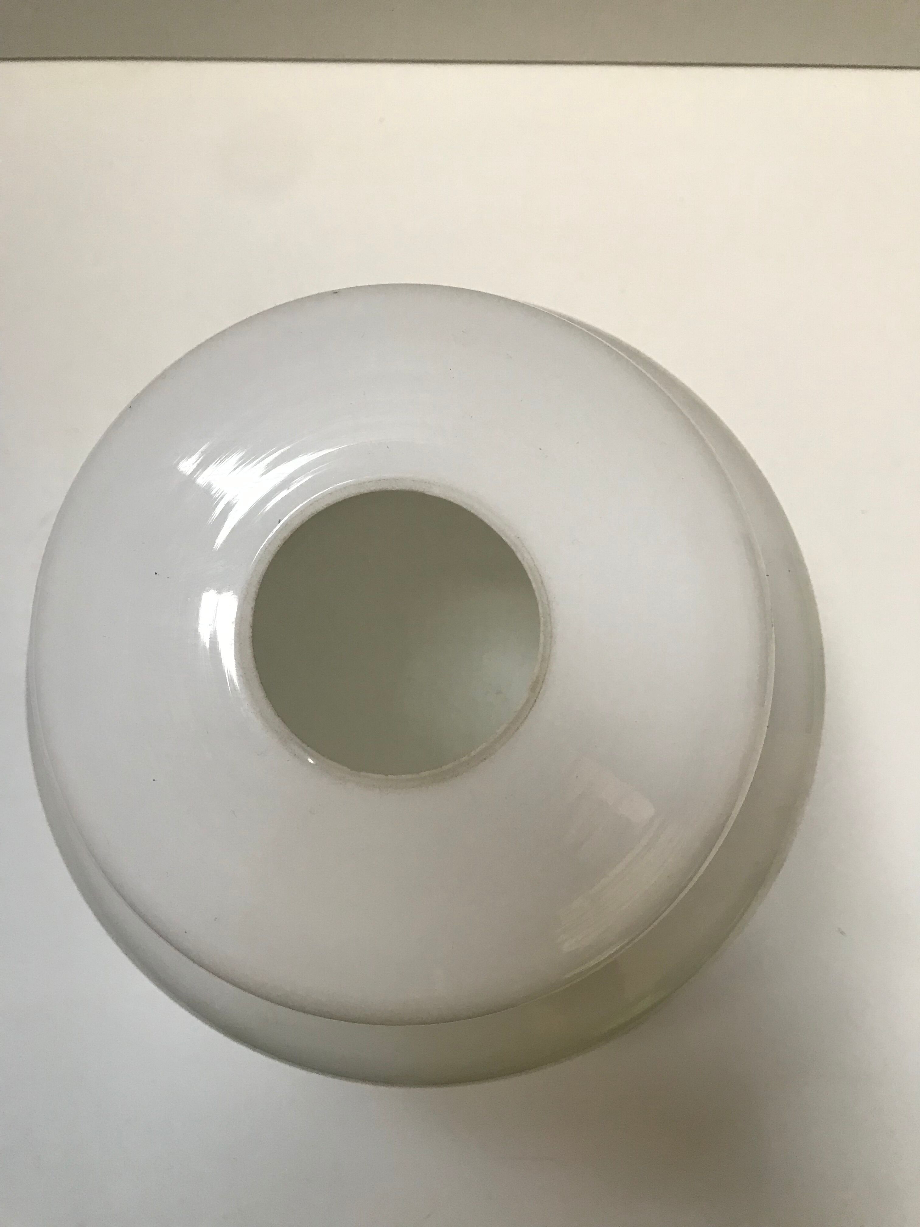 White opaline with green flower patterns