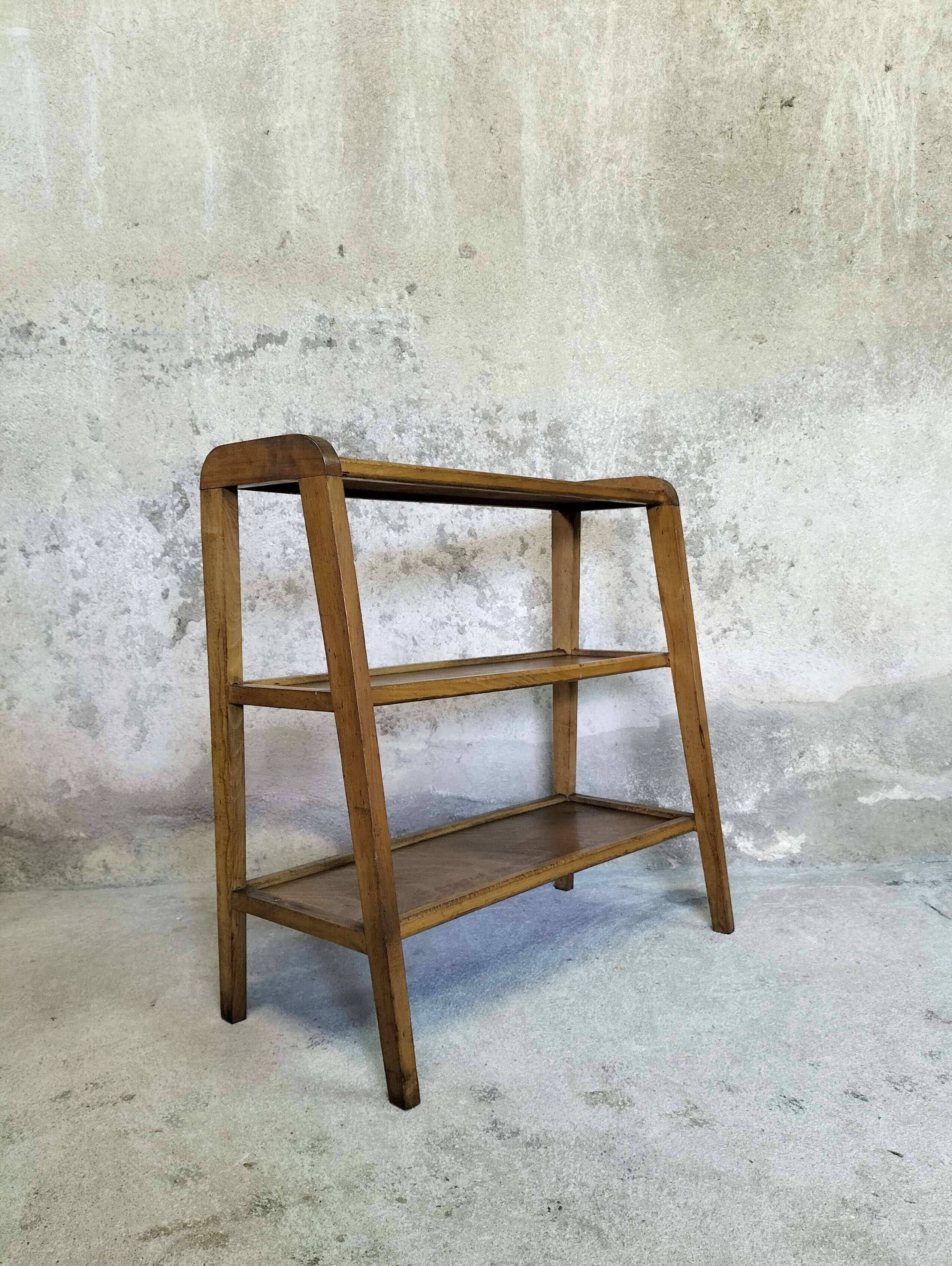 Vintage shelf on wooden legs in wood