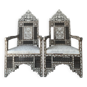 Paire de fauteuils syriens