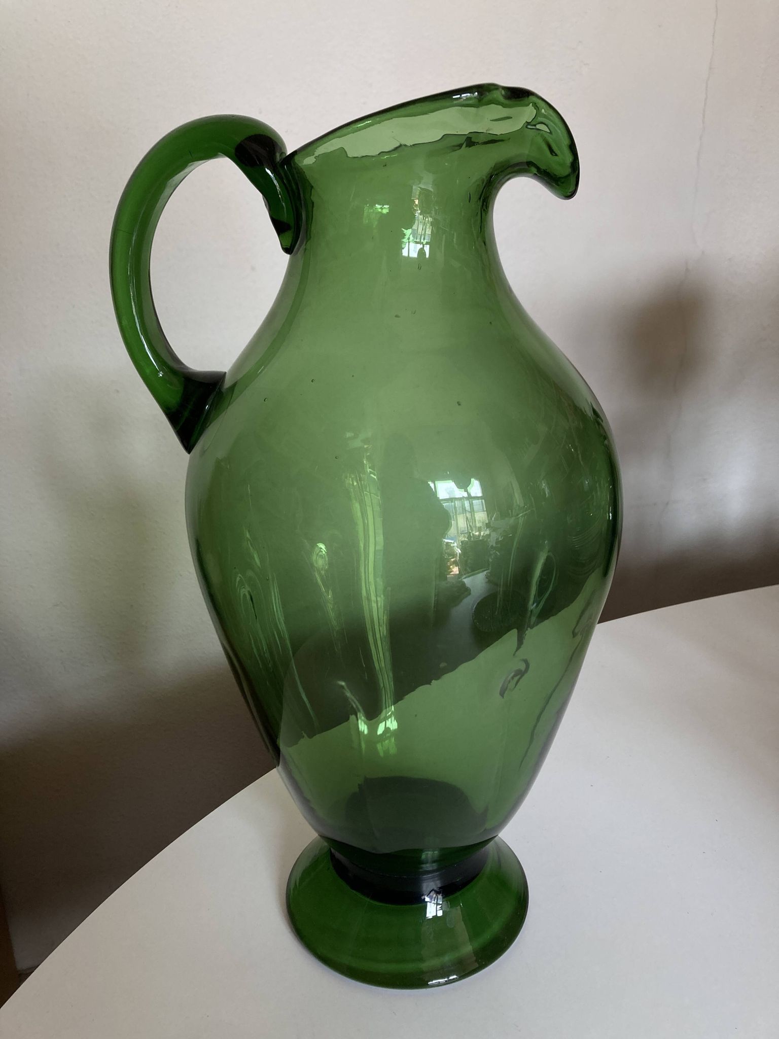 XXL glass vase pitcher from Empoli, blown, H40cm