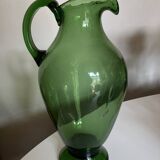 XXL pitcher vase in blown Empoli glass H40cm