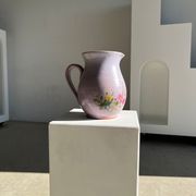 Vintage purple carafe with field flower patterns H:20cm
