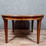 Based on Majorelle's creations: Art Nouveau table with mahogany extensions
