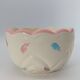 Vintage Fluted Ceramic Cache-Pot – Pastel Feather & Collar Decor